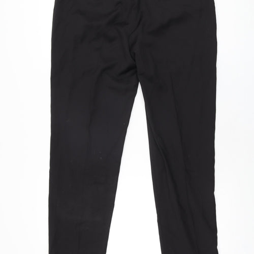 Autograph Mens Black Wool Trousers Size 34 in L31 in Regular Zip