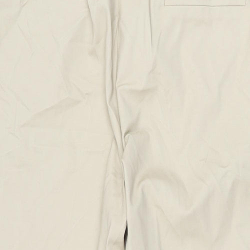 Marks and Spencer Womens Beige Cotton Chino Trousers Size 20 L26.5 in Regular Zip