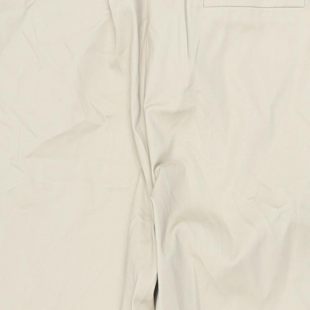 Marks and Spencer Womens Beige Cotton Chino Trousers Size 20 L26.5 in Regular Zip