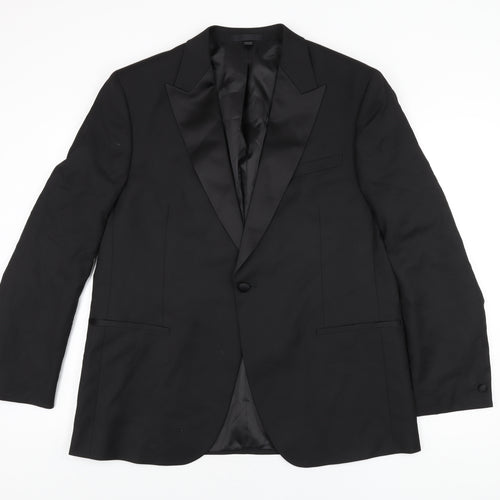 Marks and Spencer Mens Black Polyester Jacket Suit Jacket Size 44 Regular