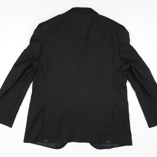 Marks and Spencer Mens Black Polyester Jacket Suit Jacket Size 44 Regular