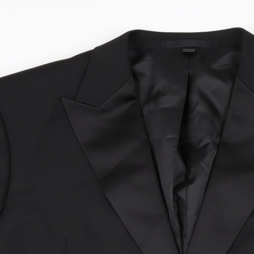 Marks and Spencer Mens Black Polyester Jacket Suit Jacket Size 44 Regular