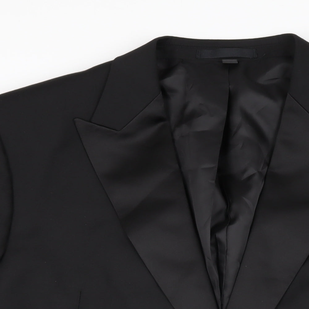 Marks and Spencer Mens Black Polyester Jacket Suit Jacket Size 44 Regular