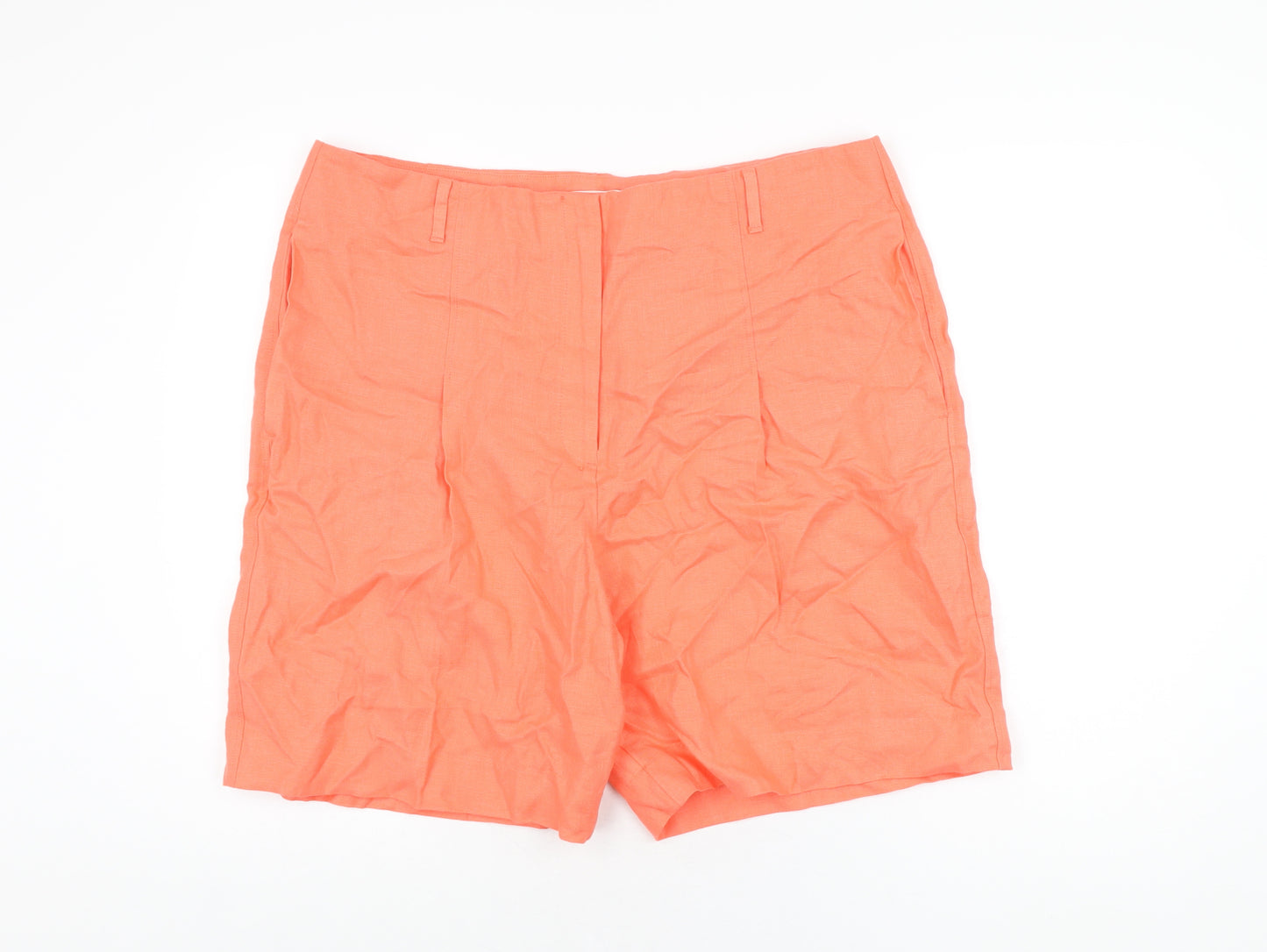 Autograph Womens Orange Linen Bermuda Shorts Size 20 L8 in Regular Zip