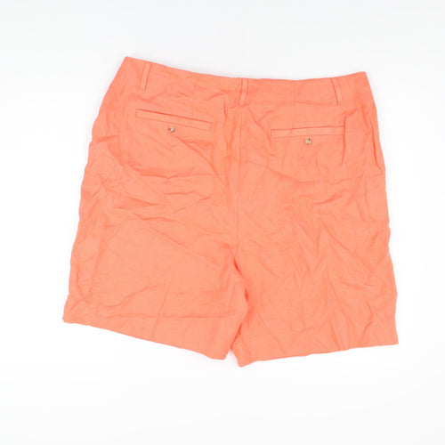 Autograph Womens Orange Linen Bermuda Shorts Size 20 L8 in Regular Zip