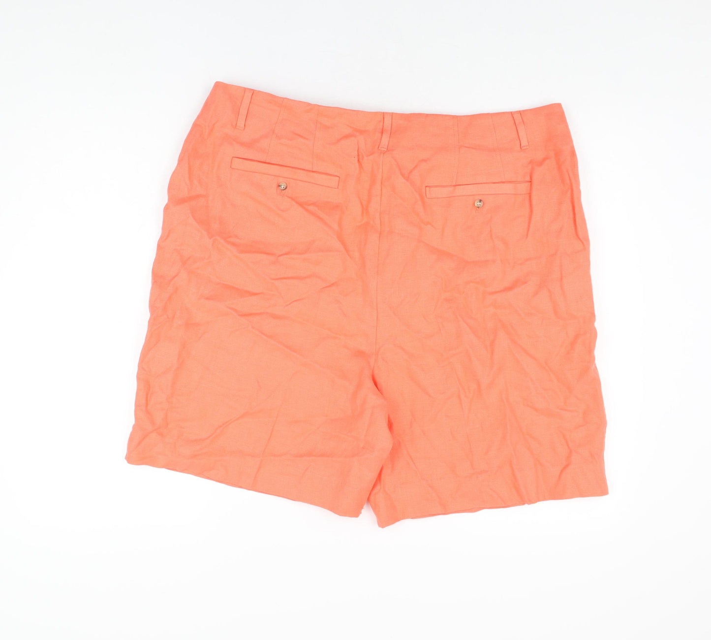 Autograph Womens Orange Linen Bermuda Shorts Size 20 L8 in Regular Zip