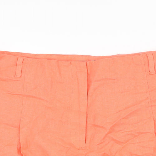 Autograph Womens Orange Linen Bermuda Shorts Size 20 L8 in Regular Zip