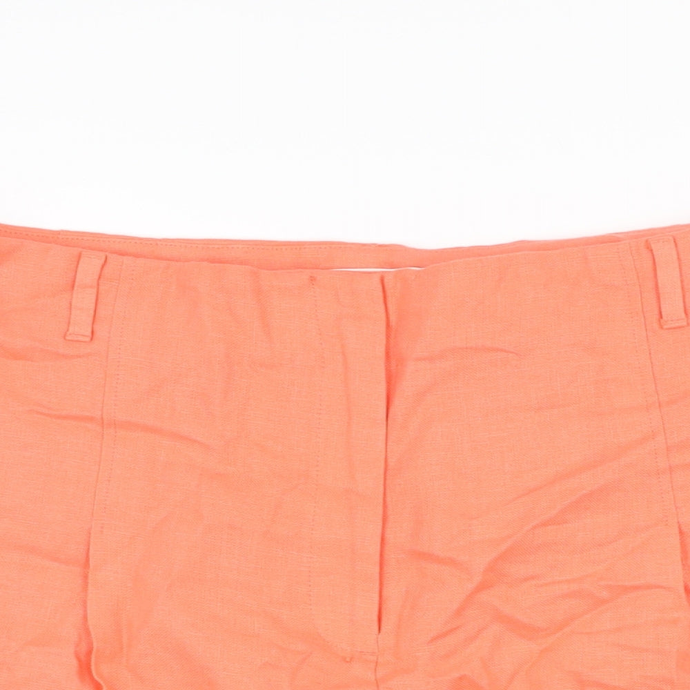 Autograph Womens Orange Linen Bermuda Shorts Size 20 L8 in Regular Zip