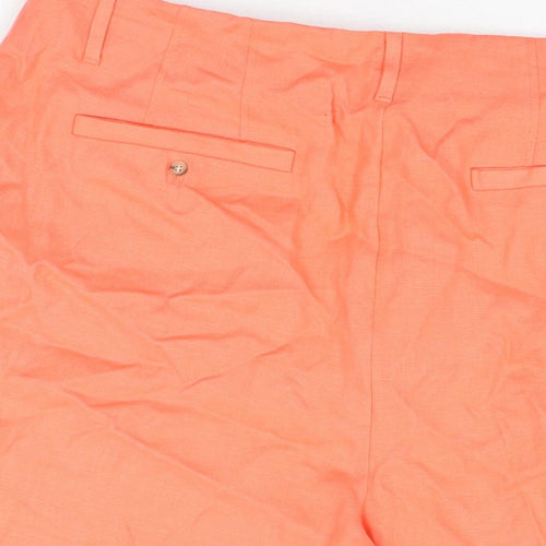 Autograph Womens Orange Linen Bermuda Shorts Size 20 L8 in Regular Zip