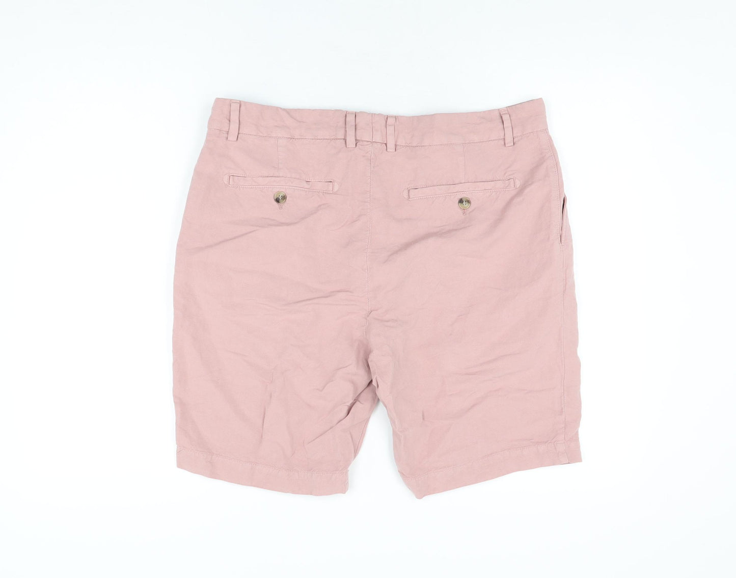 Jaeger Mens Pink Linen Chino Shorts Size 36 in L9 in Regular Zip