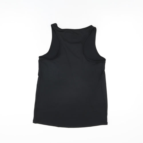 GOODMOVE Womens Black Polyester Basic Tank Size 10 Scoop Neck Pullover