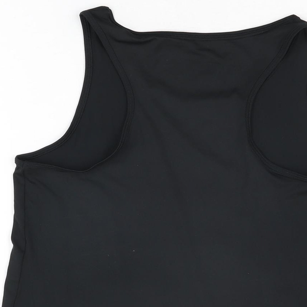 GOODMOVE Womens Black Polyester Basic Tank Size 10 Scoop Neck Pullover