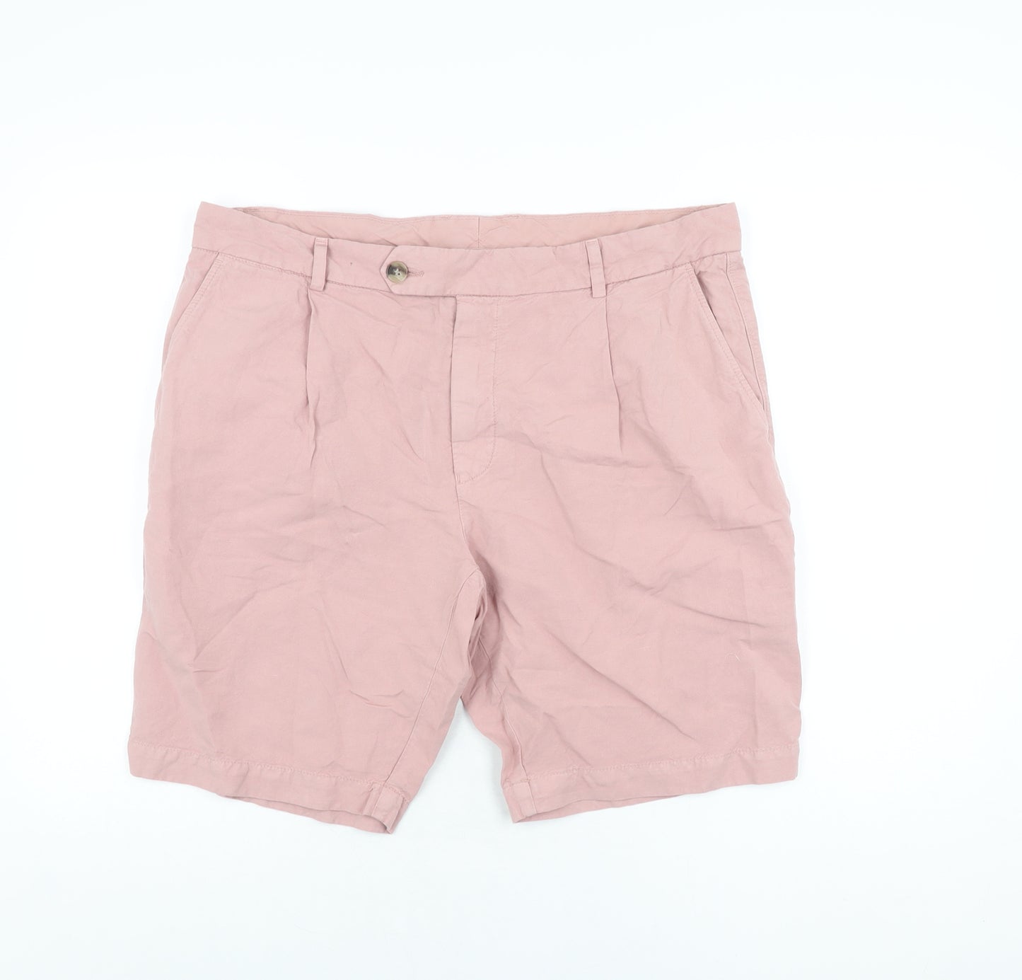 Jaeger Mens Pink Cotton Chino Shorts Size 38 in L9 in Regular Zip