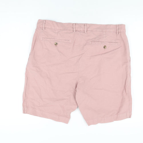 Jaeger Mens Pink Cotton Chino Shorts Size 38 in L9 in Regular Zip