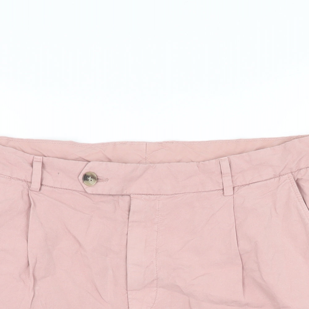 Jaeger Mens Pink Cotton Chino Shorts Size 38 in L9 in Regular Zip