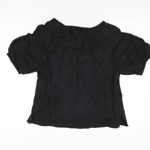 Autograph Womens Black Cupro Basic T-Shirt Size 10 Round Neck