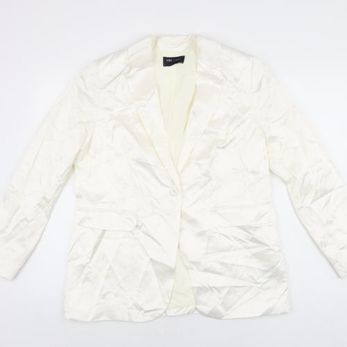 Marks and Spencer Womens Ivory Jacket Blazer Size 14 Button