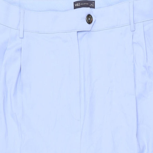 Marks and Spencer Womens Blue Polyester Trousers Size 20 L29 in Regular Zip