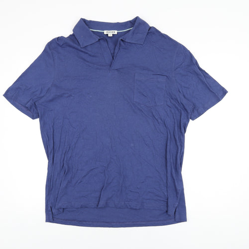 jae Mens Blue Cotton T-Shirt Size XL Collared