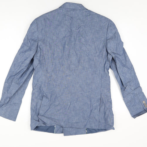 Marks and Spencer Mens Blue Cotton Jacket Suit Jacket Size 40 Regular