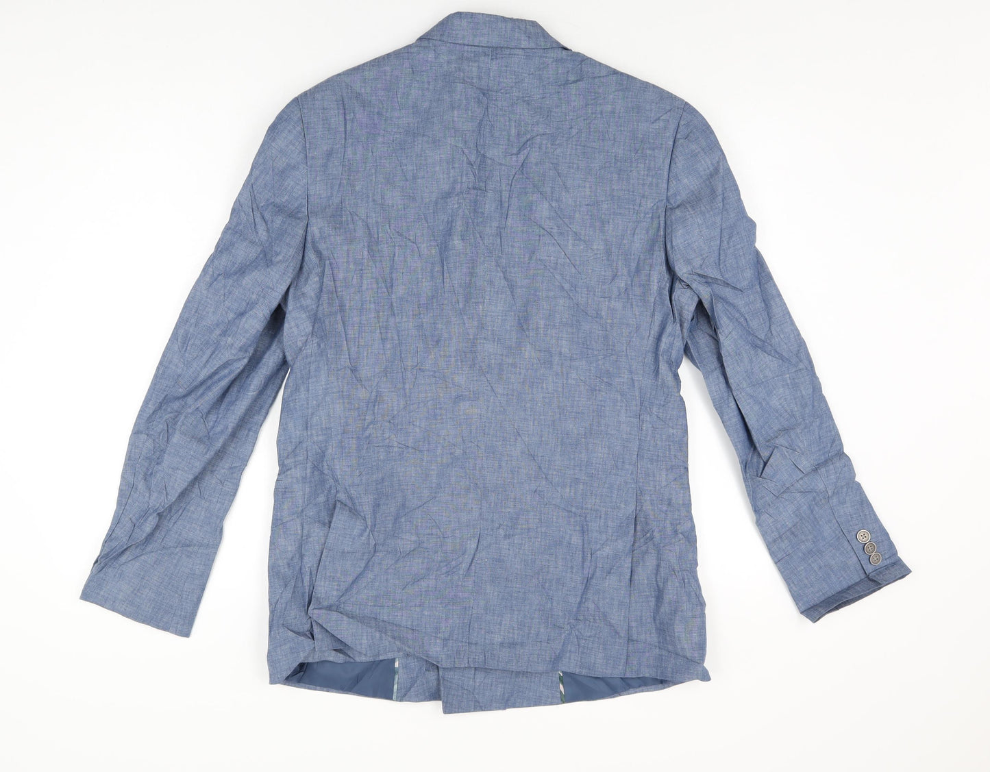 Marks and Spencer Mens Blue Cotton Jacket Suit Jacket Size 40 Regular