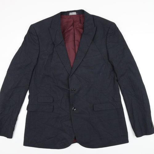 Marks and Spencer Mens Black Polyester Jacket Suit Jacket Size 44 Regular