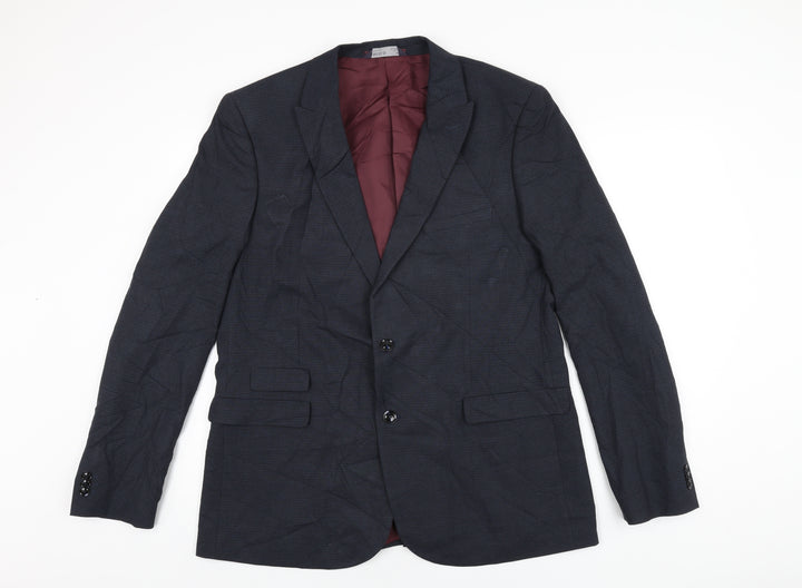 Marks and Spencer Mens Black Polyester Jacket Suit Jacket Size 44 Regular