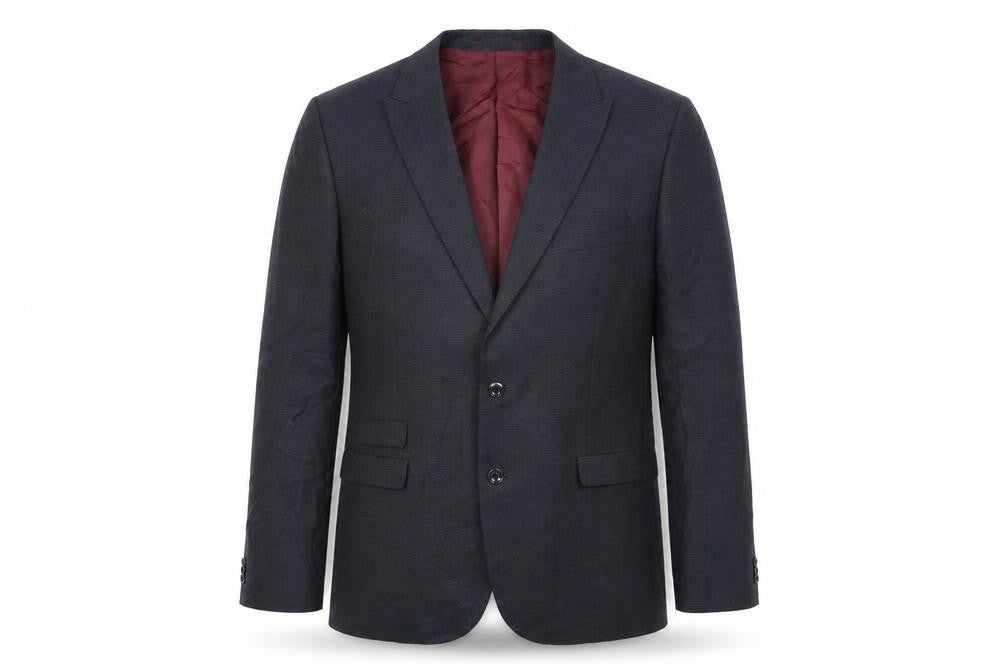 Front view of Marks & Spencer men’s black polyester jacket suit jacket, size 44, regular