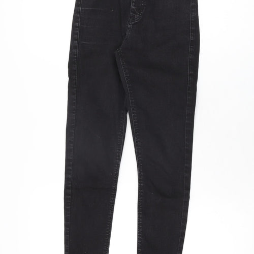Topshop Womens Black Cotton Skinny Jeans Size 25 in L25 in Regular Zip