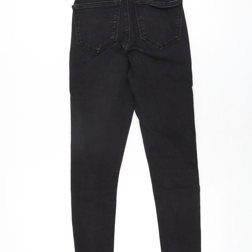 Topshop Womens Black Cotton Skinny Jeans Size 25 in L25 in Regular Zip