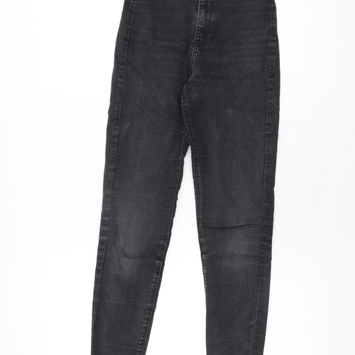 Topshop Womens Black Cotton Skinny Jeans Size 25 in L30 in Regular Zip