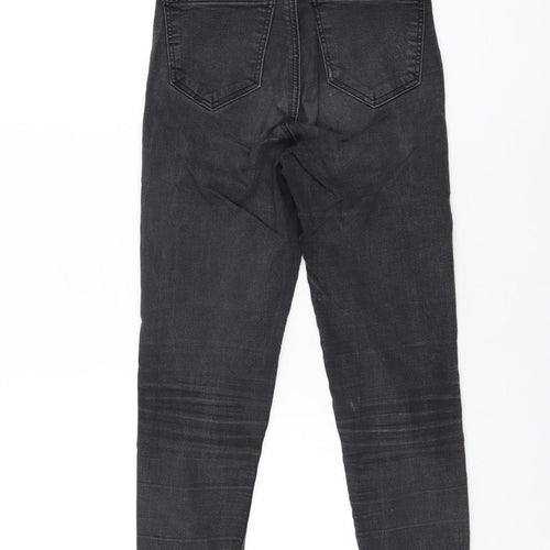 Topshop Womens Black Cotton Skinny Jeans Size 25 in L30 in Regular Zip