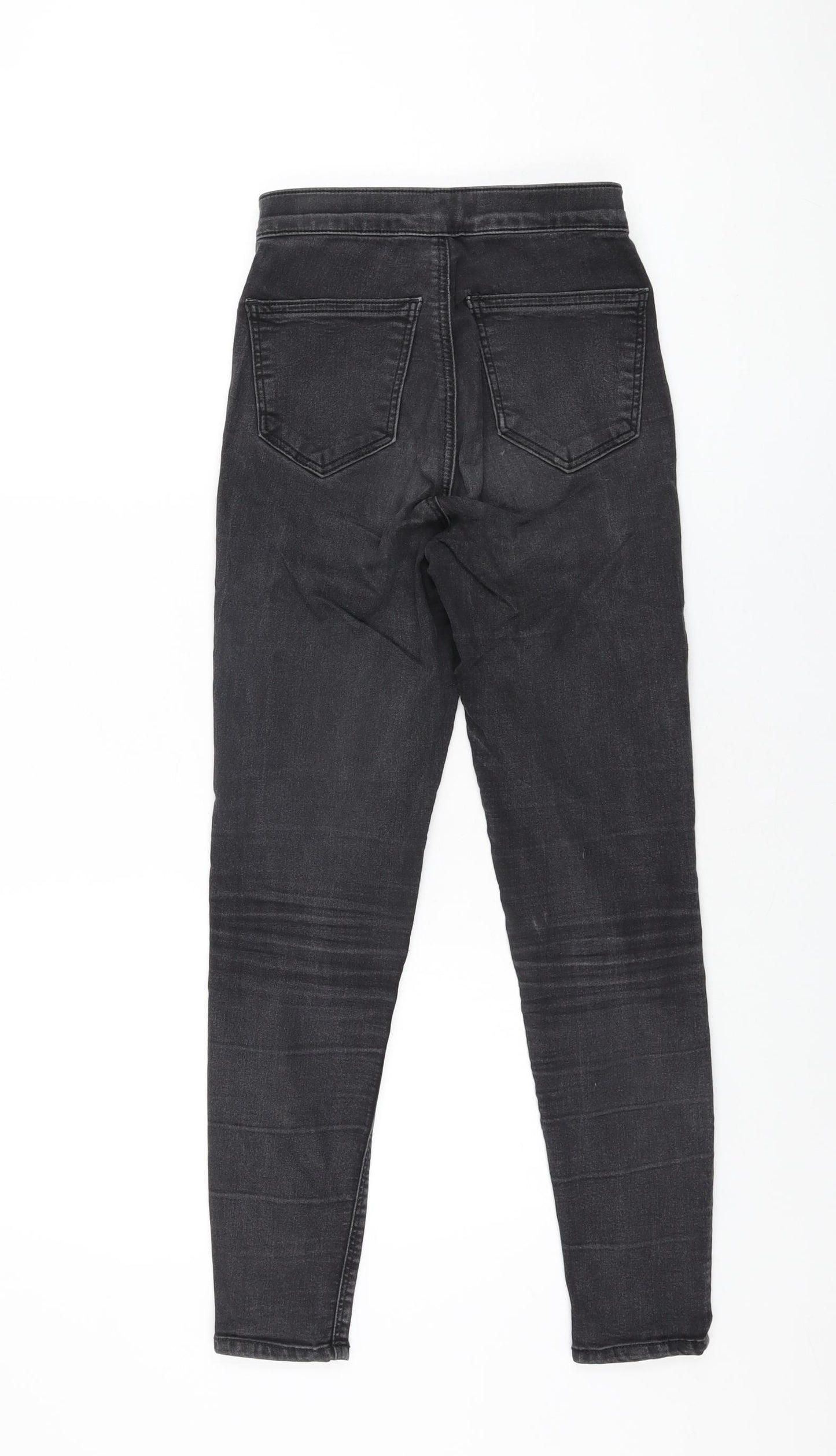 Topshop Womens Black Cotton Skinny Jeans Size 25 in L30 in Regular Zip