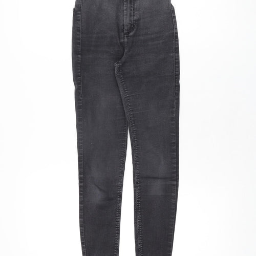 Topshop Womens Black Cotton Skinny Jeans Size 25 in L25 in Regular Zip