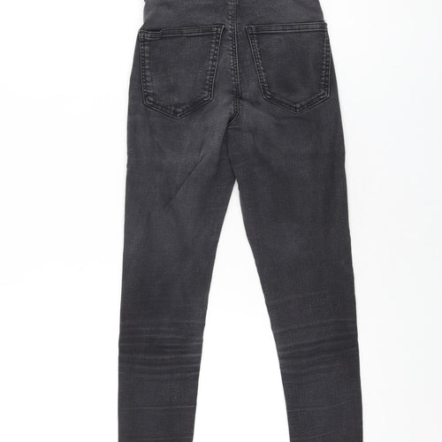 Topshop Womens Black Cotton Skinny Jeans Size 25 in L25 in Regular Zip
