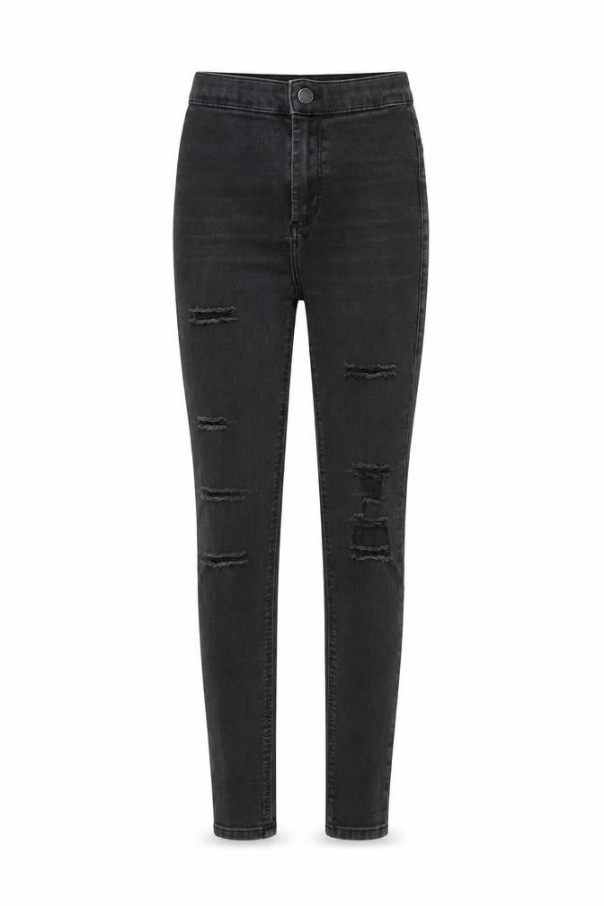 Topshop Womens Black Cotton Skinny Jeans Size 25 in L30 in Regular Zip