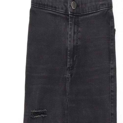 Topshop Womens Black Cotton Skinny Jeans Size 25 in L30 in Regular Zip