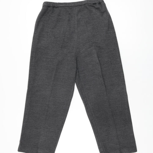 Carr & Westley Womens Grey Acrylic Cropped Trousers Size 16 L22 in Regular