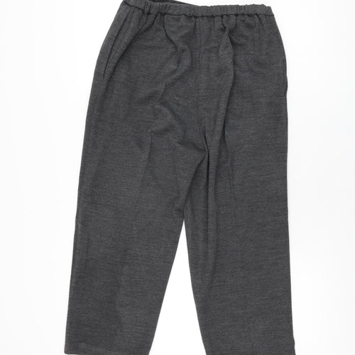 Carr & Westley Womens Grey Acrylic Cropped Trousers Size 16 L22 in Regular
