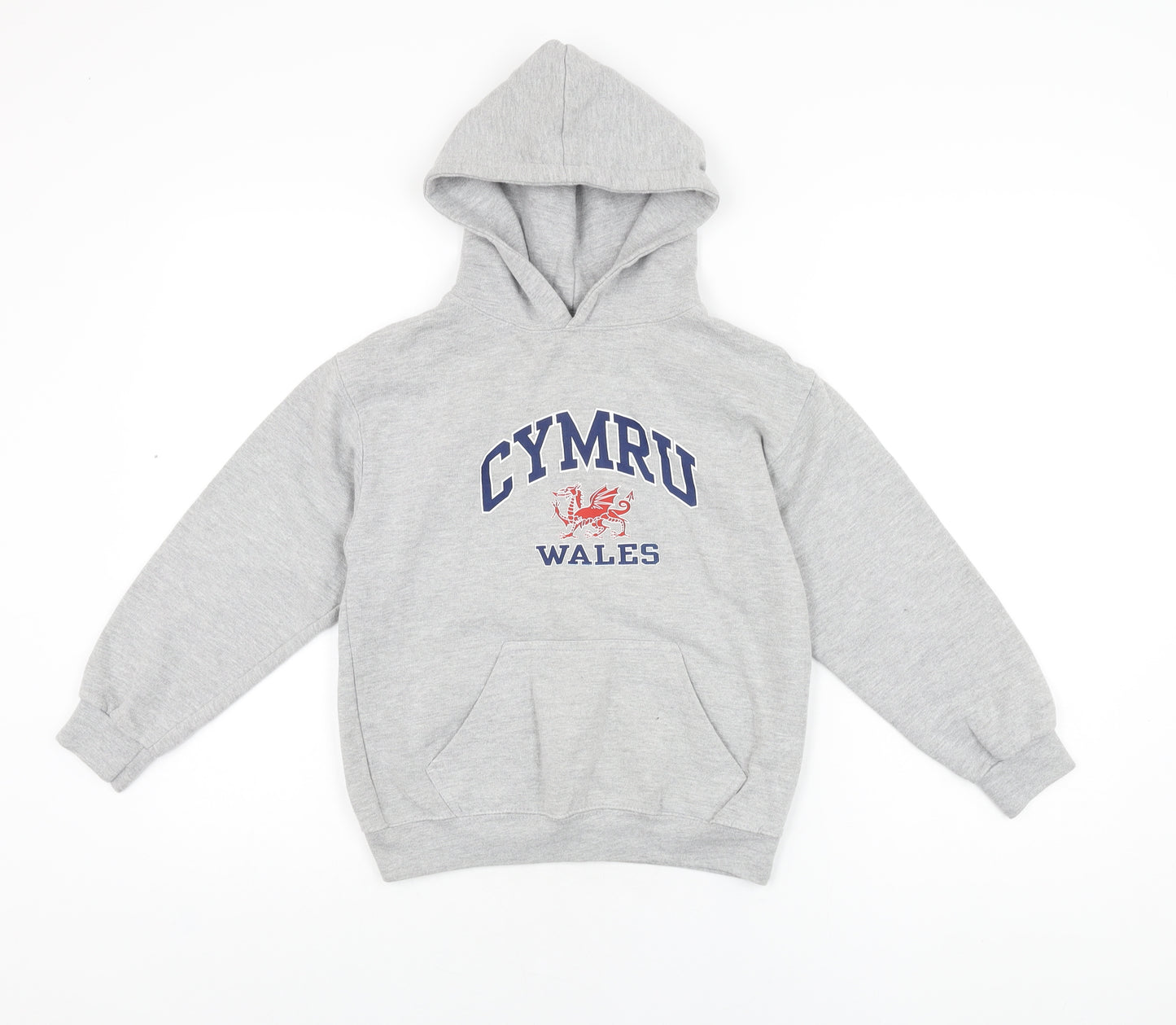 Wrap Apparel Boys Grey Polyester Pullover Hoodie Size 9-10 Years Pullover - Cymru
