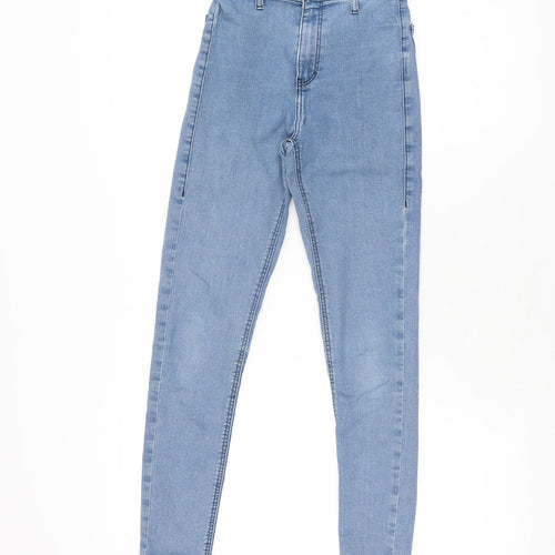 Topshop Womens Blue Cotton Skinny Jeans Size 25 in L30 in Regular Zip