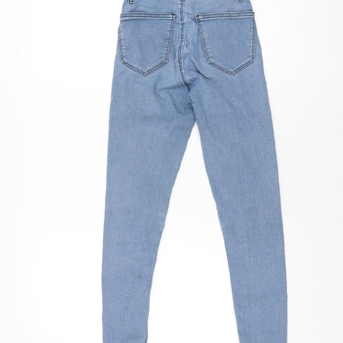 Topshop Womens Blue Cotton Skinny Jeans Size 25 in L30 in Regular Zip