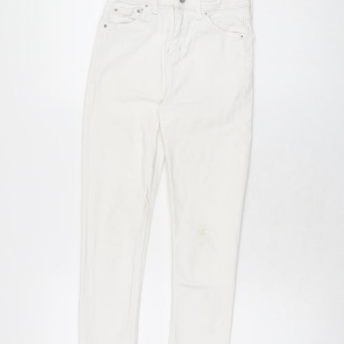 Topshop Womens White Cotton Skinny Jeans Size 25 in L30 in Regular Zip