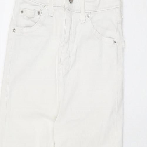 Topshop Womens White Cotton Skinny Jeans Size 25 in L30 in Regular Zip