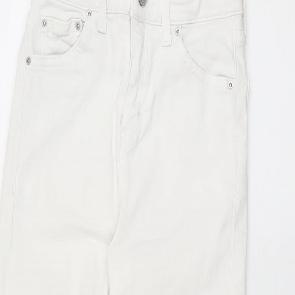 Topshop Womens White Cotton Skinny Jeans Size 25 in L30 in Regular Zip