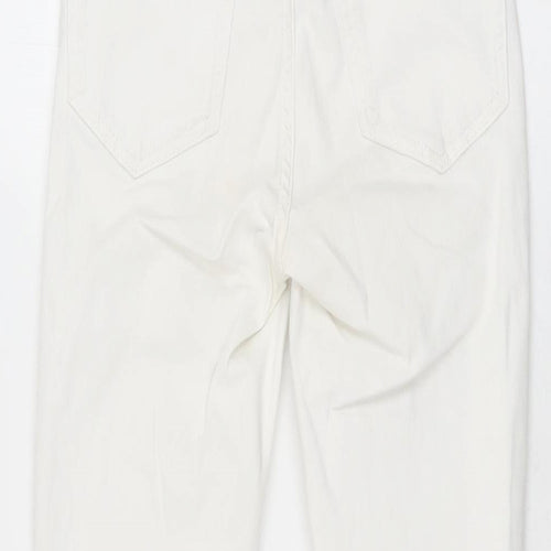 Topshop Womens White Cotton Skinny Jeans Size 25 in L30 in Regular Zip