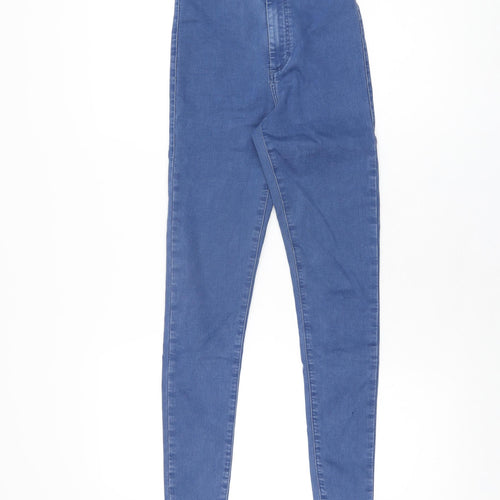 Topshop Womens Blue Cotton Skinny Jeans Size 25 in L30 in Regular Zip