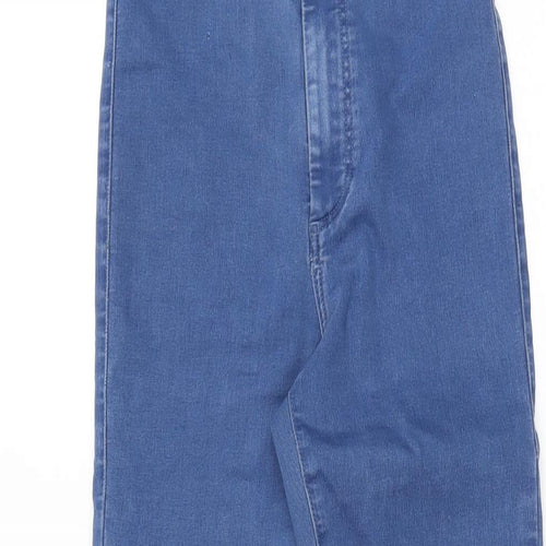 Topshop Womens Blue Cotton Skinny Jeans Size 25 in L30 in Regular Zip