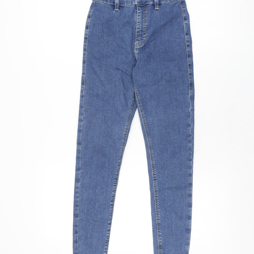 Topshop Womens Blue Cotton Skinny Jeans Size 25 in L30 in Regular Zip