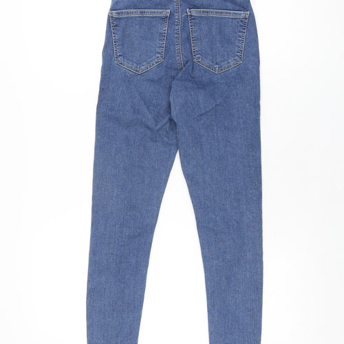 Topshop Womens Blue Cotton Skinny Jeans Size 25 in L30 in Regular Zip